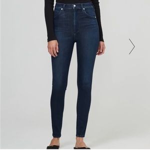 Citizens of Humanity Chrissy Long High Rise Skinny Dark Denim Jean